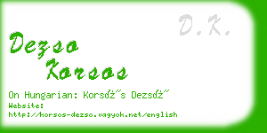 dezso korsos business card